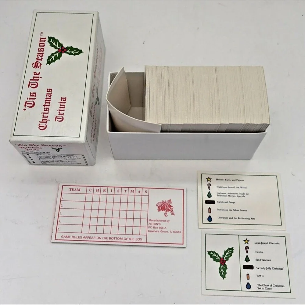 Vintage 'Tis the Season Christmas Trivia Card Game Family Holiday Party 1996